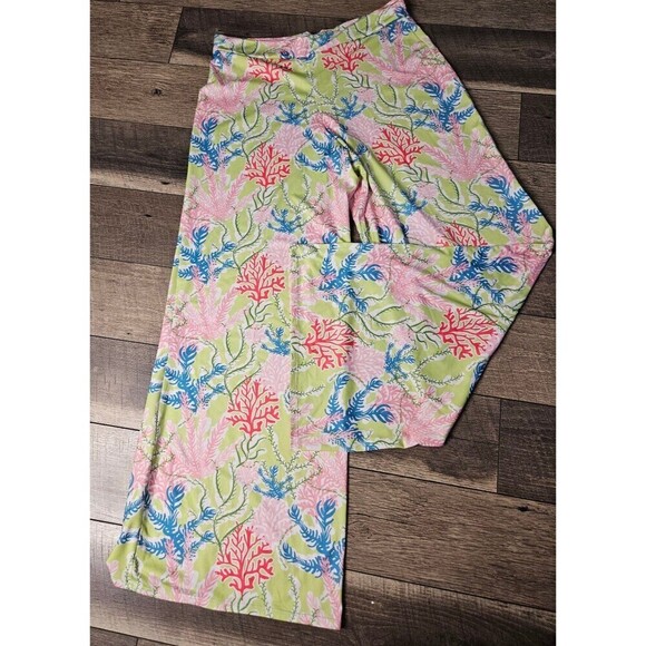 Lolly Wolly Doodle Coral Wide Leg Pants 2X Tall - Picture 4 of 7